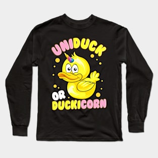 Funny Unicorn Lover and Duck Lover Cute Duckicorn Long Sleeve T-Shirt